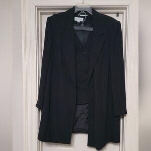 Women's Pinstripe 3-Piece Suit Black 18W By A.S.L. Studio